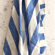 Bath Sheet 2" blue-white stripe - stone washed