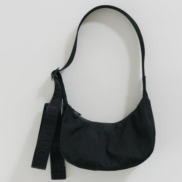 Baggu Mini Recycled Nylon Crescent Bag - Black