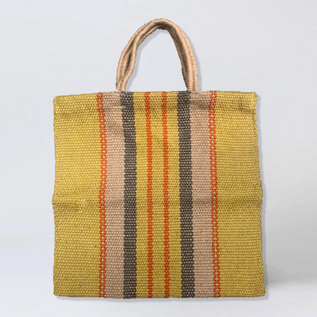 Hand Woven Jute - Natural with Yellow