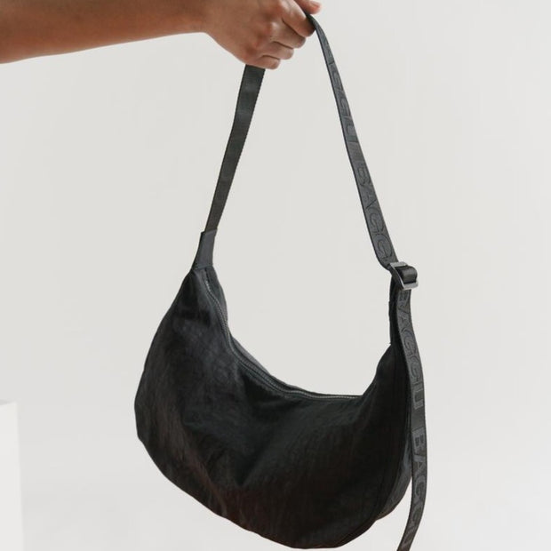 Baggu Medium Recycled Nylon Crescent Bag - Black