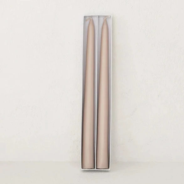 30cm Tapered Candle Pair - Beige