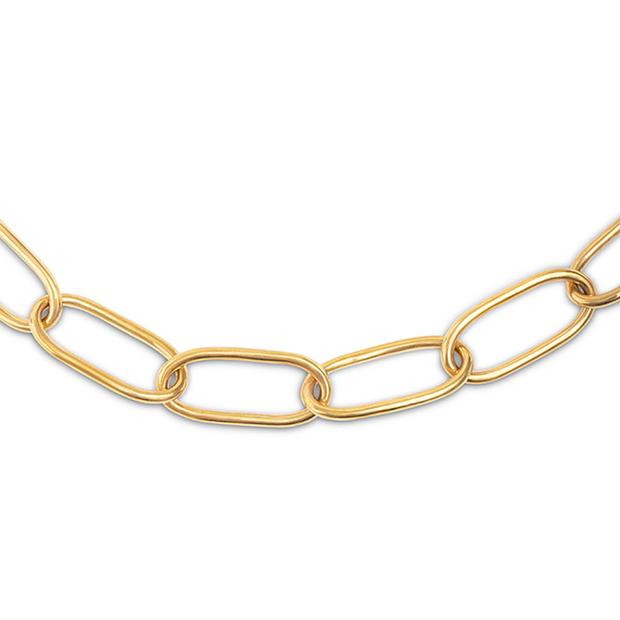 Ellipse Link Collar Necklace - 24k Gold Plated Brass