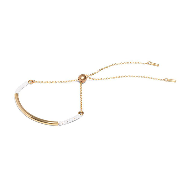 Shanga Adjustable Bracelet - White/Gold