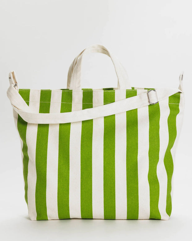 Horizontal Zip Duck Bag  - Green Awning Stripe